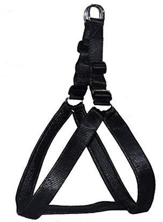 Pups&Pets Nylon Padded Black Dog Harness Black 1.25 Inch - Black (Chest Size : 28-36 Inch)